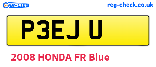 P3EJU are the vehicle registration plates.