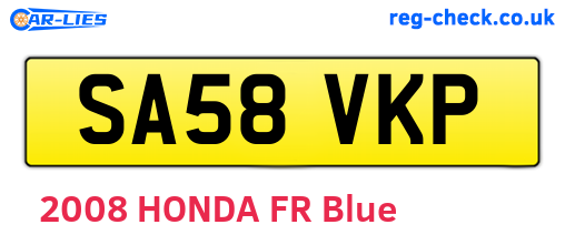 SA58VKP are the vehicle registration plates.