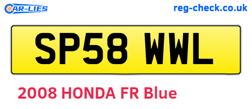 SP58WWL are the vehicle registration plates.