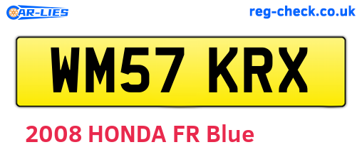 WM57KRX are the vehicle registration plates.