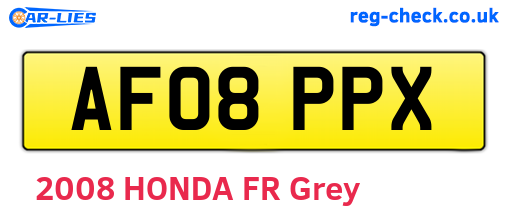 AF08PPX are the vehicle registration plates.