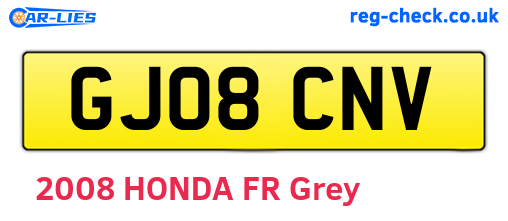 GJ08CNV are the vehicle registration plates.