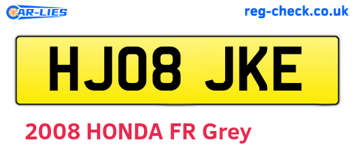 HJ08JKE are the vehicle registration plates.