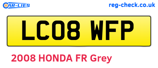 LC08WFP are the vehicle registration plates.