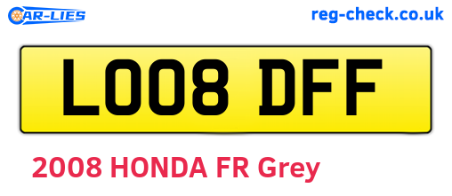 LO08DFF are the vehicle registration plates.