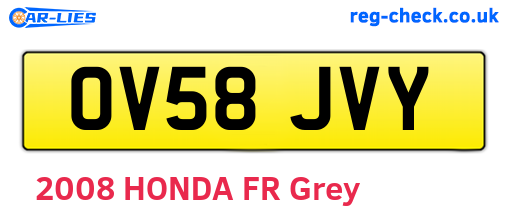 OV58JVY are the vehicle registration plates.