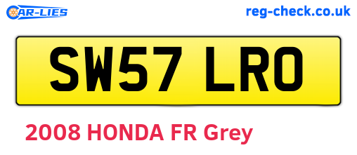 SW57LRO are the vehicle registration plates.
