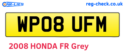 WP08UFM are the vehicle registration plates.
