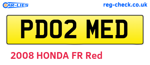PD02MED are the vehicle registration plates.