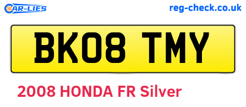 BK08TMY are the vehicle registration plates.