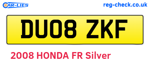 DU08ZKF are the vehicle registration plates.