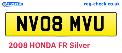 NV08MVU are the vehicle registration plates.
