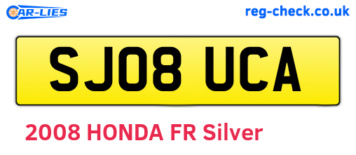 SJ08UCA are the vehicle registration plates.