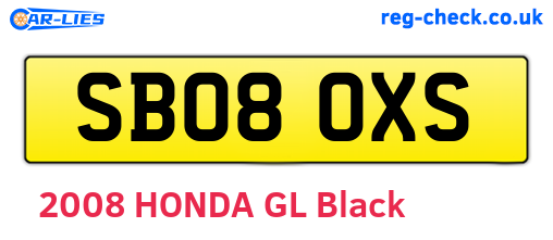 SB08OXS are the vehicle registration plates.
