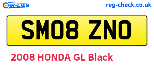 SM08ZNO are the vehicle registration plates.