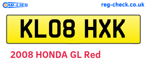 KL08HXK are the vehicle registration plates.