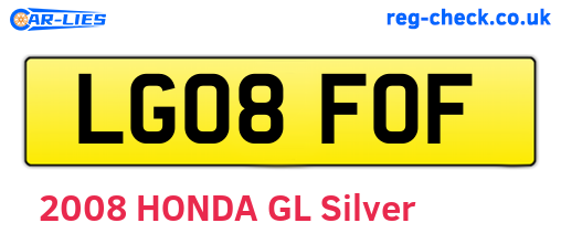 LG08FOF are the vehicle registration plates.