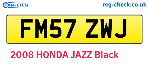 FM57ZWJ are the vehicle registration plates.