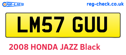LM57GUU are the vehicle registration plates.