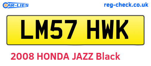 LM57HWK are the vehicle registration plates.