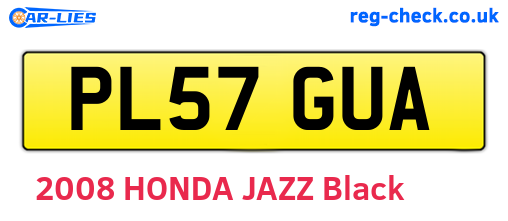 PL57GUA are the vehicle registration plates.