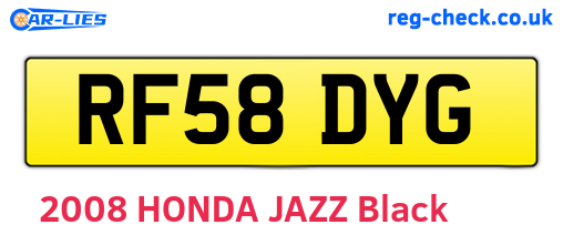 RF58DYG are the vehicle registration plates.