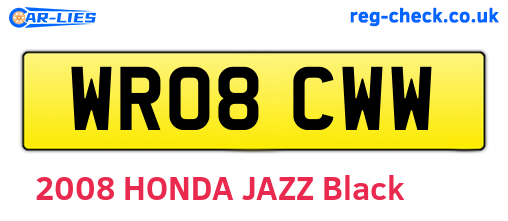 WR08CWW are the vehicle registration plates.
