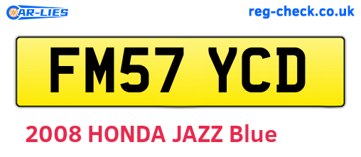 FM57YCD are the vehicle registration plates.