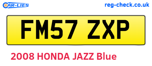 FM57ZXP are the vehicle registration plates.