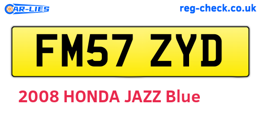 FM57ZYD are the vehicle registration plates.