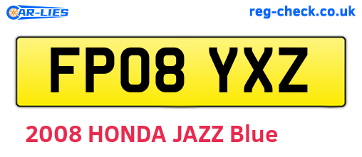 FP08YXZ are the vehicle registration plates.