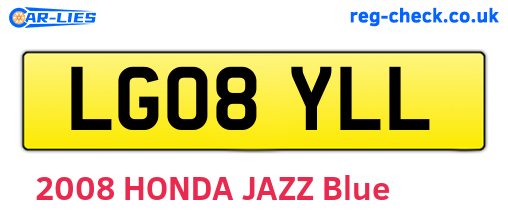 LG08YLL are the vehicle registration plates.