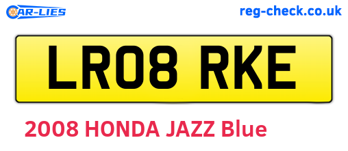 LR08RKE are the vehicle registration plates.