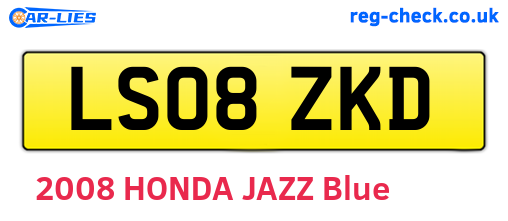 LS08ZKD are the vehicle registration plates.
