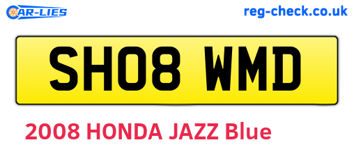SH08WMD are the vehicle registration plates.