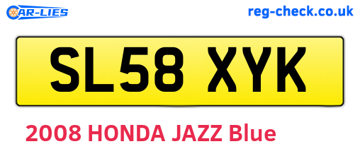 SL58XYK are the vehicle registration plates.