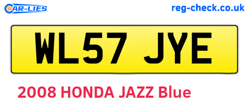 WL57JYE are the vehicle registration plates.