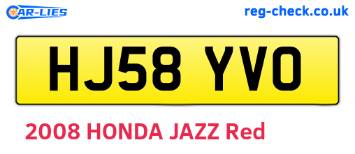 HJ58YVO are the vehicle registration plates.
