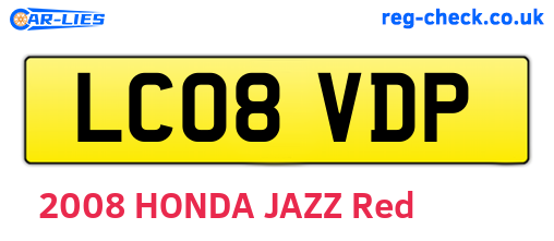 LC08VDP are the vehicle registration plates.