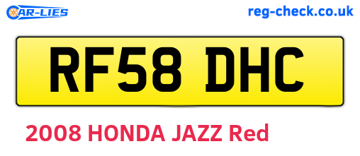 RF58DHC are the vehicle registration plates.