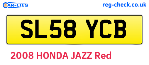 SL58YCB are the vehicle registration plates.