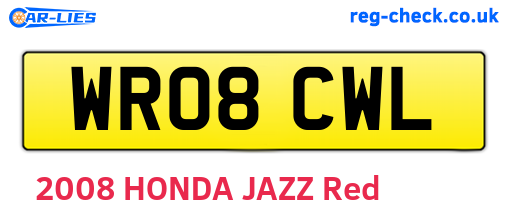 WR08CWL are the vehicle registration plates.