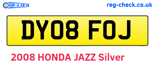 DY08FOJ are the vehicle registration plates.