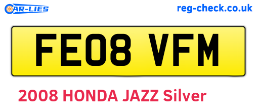 FE08VFM are the vehicle registration plates.