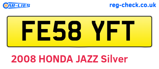 FE58YFT are the vehicle registration plates.