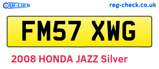 FM57XWG are the vehicle registration plates.
