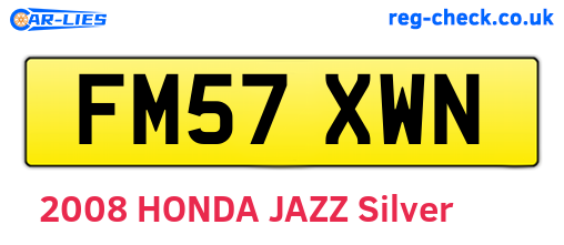 FM57XWN are the vehicle registration plates.