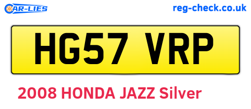 HG57VRP are the vehicle registration plates.