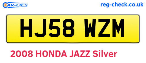 HJ58WZM are the vehicle registration plates.