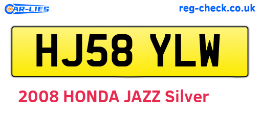 HJ58YLW are the vehicle registration plates.